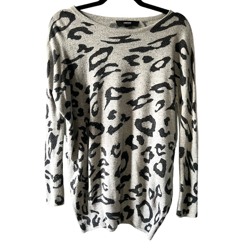 𝐅𝐎𝐑𝐄𝐕𝐄𝐑 𝟐𝟏 | LEOPARD PRINT WOOL KNIT SWEATER